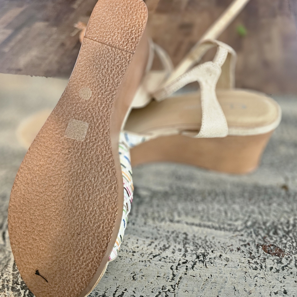 Women's Beige Wedge Sandals